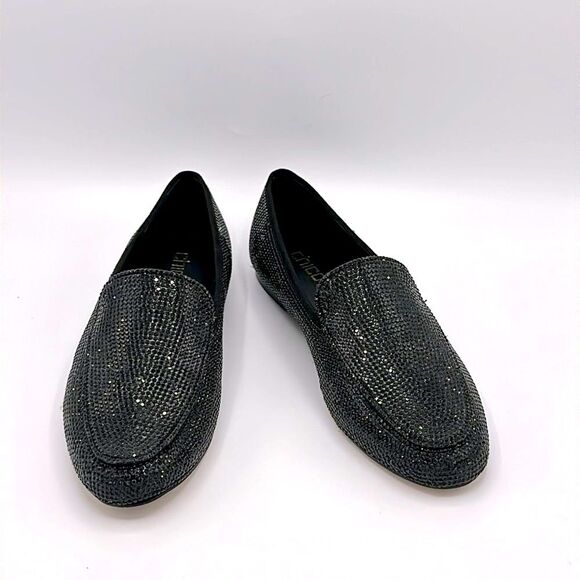 Chico's Suede Trim Rhinestone Loafers 7.5 Sparkle * - Picture 5 of 13